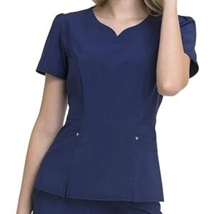 HeartSoul Love Always Navy Scrub Top M